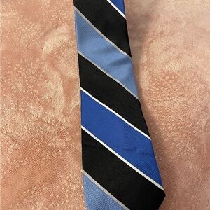 Express Men's Tie with Black and Blue Stripes